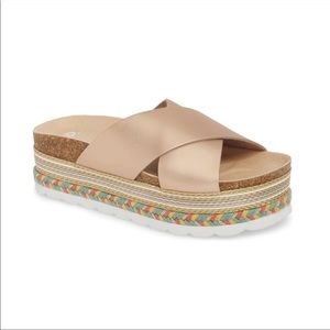 Nordstrom BP Torri Platform Slide Sandal Metallic 10M